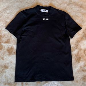 MSGM Milano Cotton crewneck t-shirt with micro logo